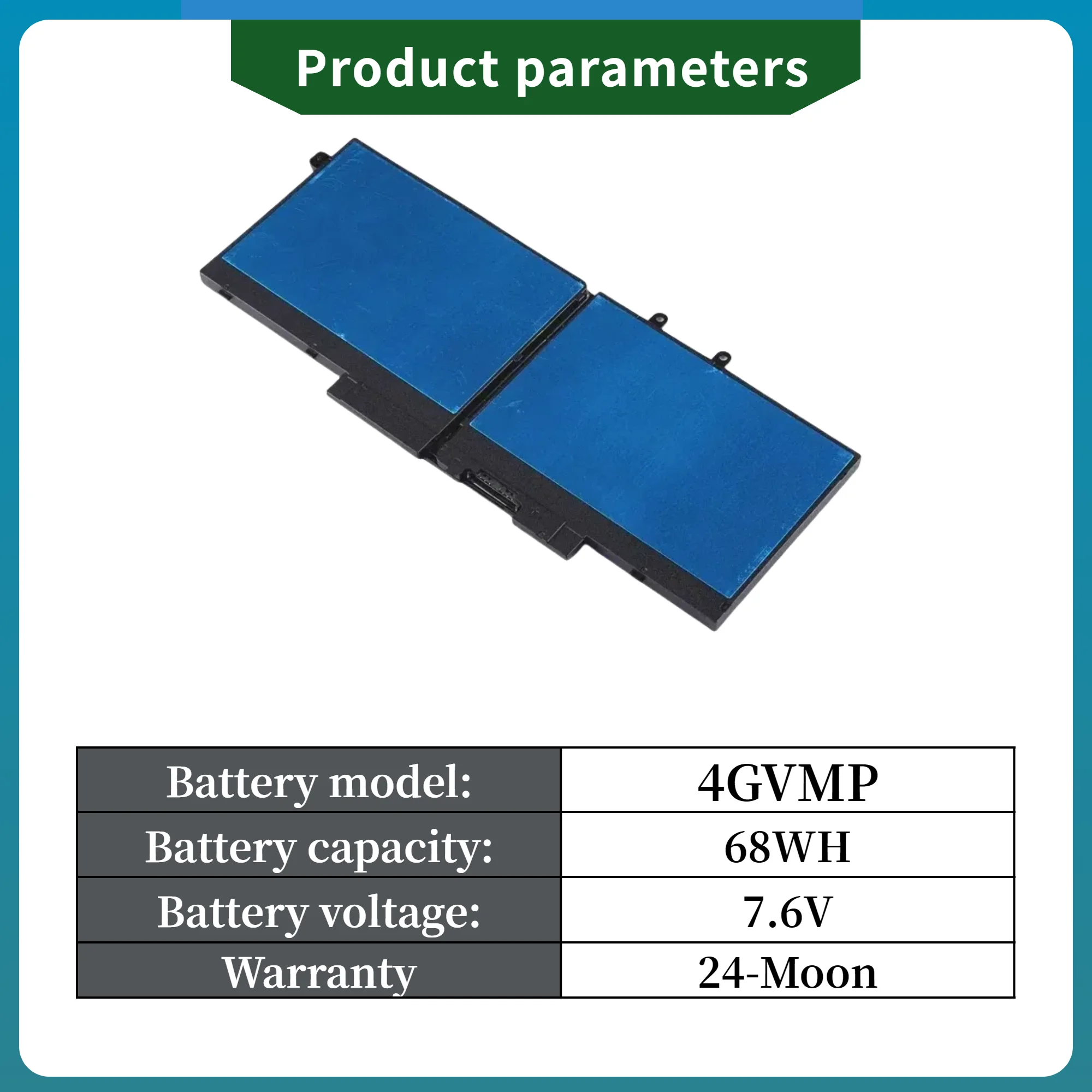 Factory Direct! 4GVMP Laptop Battery for Dell Latitude 5400 5500 5410 5510 E5400 E5500 Inspiron 7590 7591 7791 2-in-1 Precision