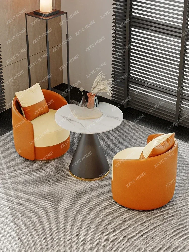 Nordic Modern Sales Office Negotiates Tables and Chairs Light Luxury Hotel Receives Guests One Table and Two Chairs