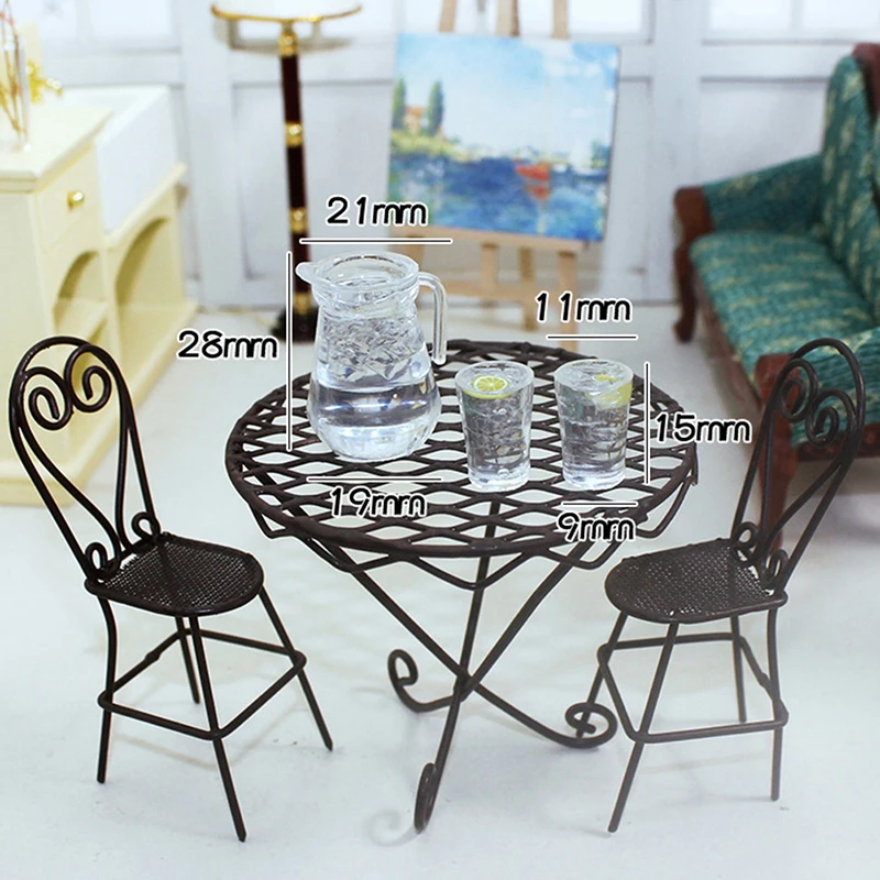 Simulação Mini Juice Jug, Cup Set, Leite Modelo Brinquedos, Doll House Decoração, Acessórios para Móveis, 1:12 Dollhouse Set
