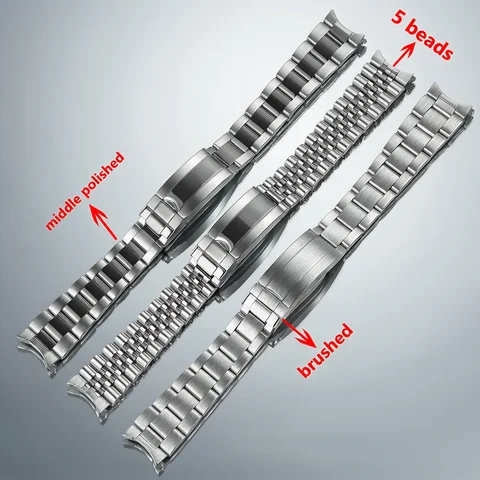 19mm Polished Matte Silver Stainless Steel Watchband for SEIKO SNXS80 SNXS79 SNXS79K SNXS77K SNXS75 SNXS73 Metal Wrist Bracelet