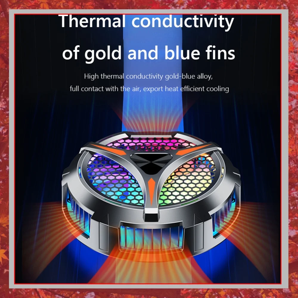 Magnetic Phone Cooler Fan RGB Lighting for Cooler 18W Radiator Cooler for Dedicated Tablet for /Surface Pro/for Samsung Tab