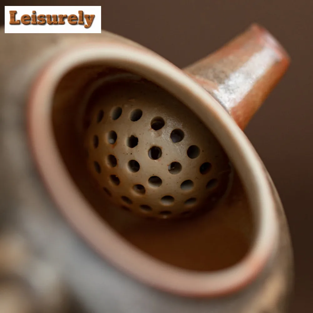 130ml Japanese Wood-fired Porcelain Zhiye Teapot Handmade Gilt Silver Silver Cat Pot Tea Brewing Kettle Drinkware Decoration