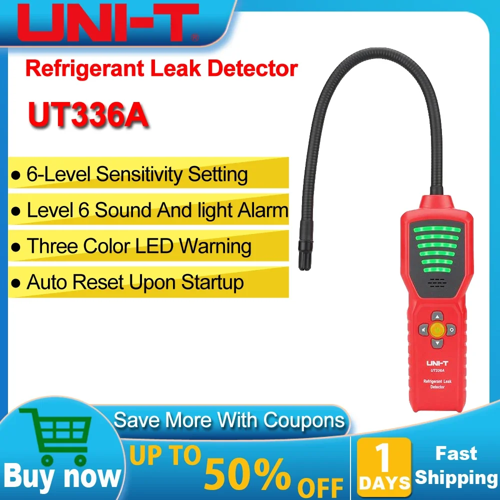 

UNI-T Refrigerant Leak Detector UT336A Freon CFCs HCFCs Halon Detector Gas Analyzer For Air Conditioning HVAC Refrigerant