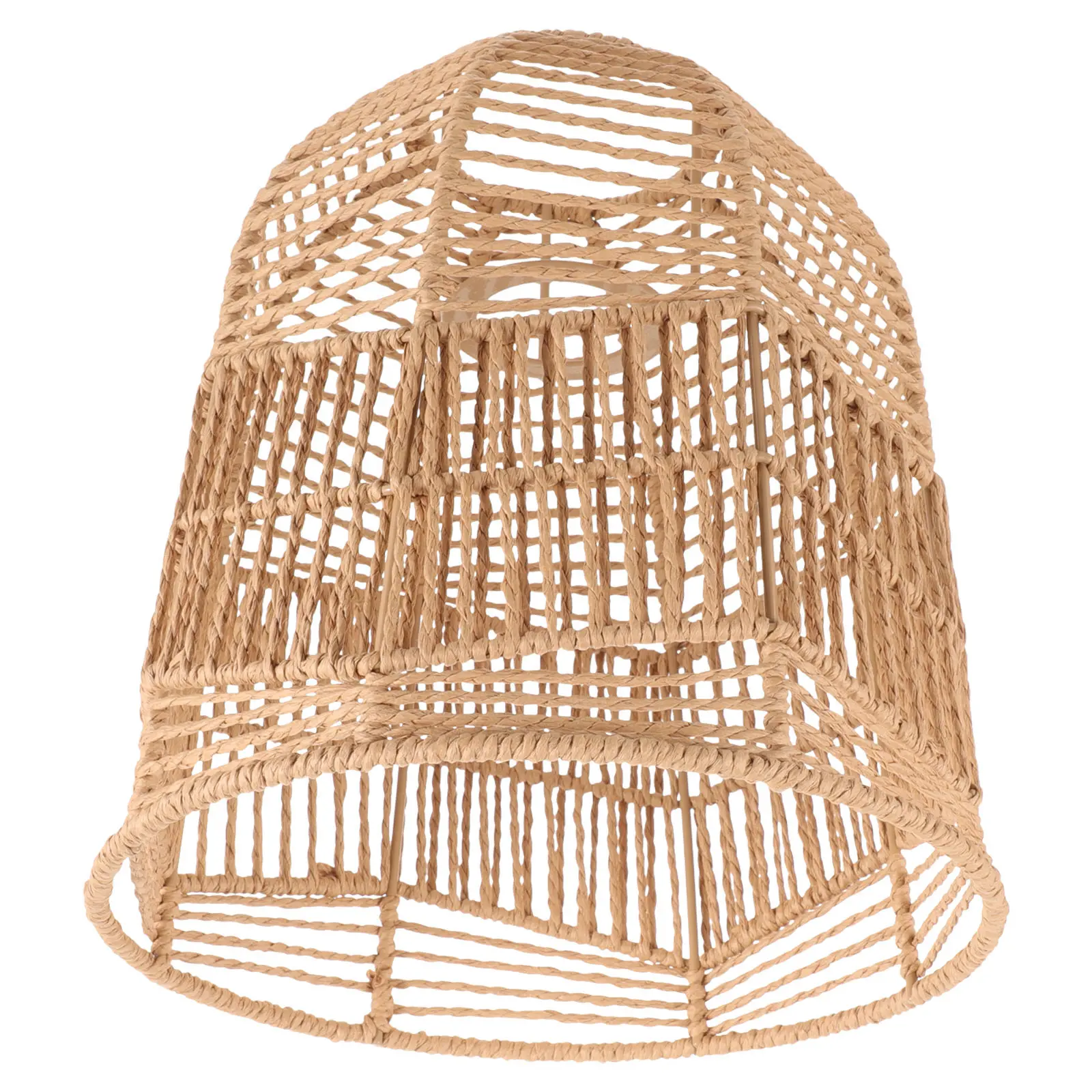 Retro Style Woven Paper Rope Pendant Lampshade Industrial Design Sturdy Iron Frame for Ceiling Light Fixture Lamp Cover