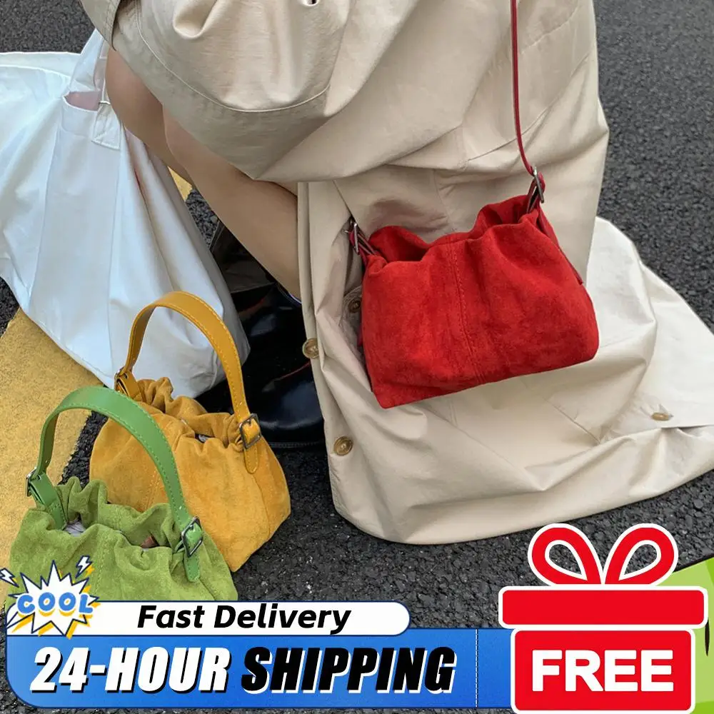 

Женская сумка через плечо из искусственной замши с регулируемым ремнем, сумка через плечо с верхней ручкой на шнурке для путешествий, зимы и осени