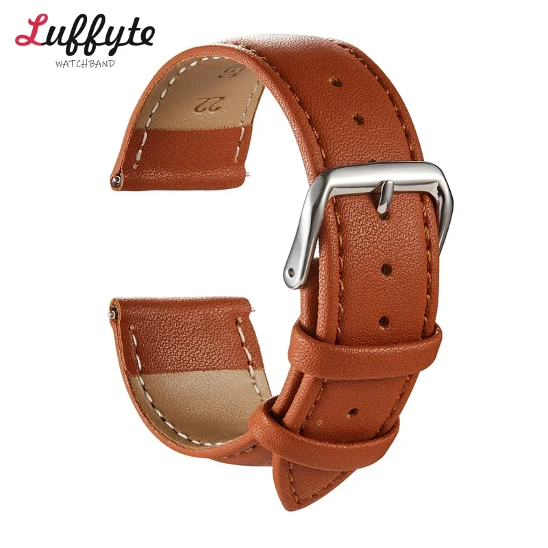 Cowhide Leather Watch Strap Universal Plain Watchband Women Men Bracelet Watchband 18mm 20mm 22mm 24mm Leather Straps