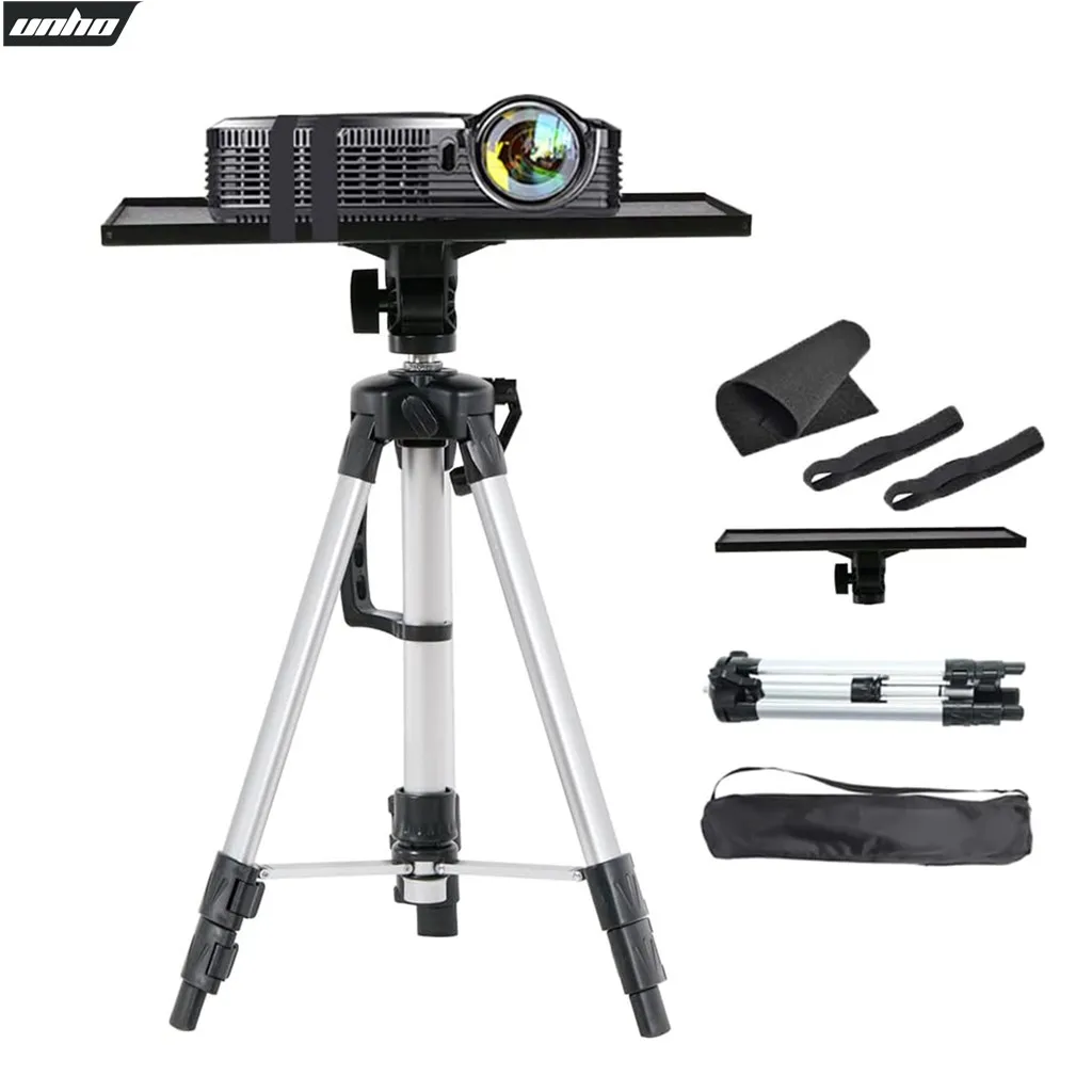 Tripod Projector Stand Foldable Laptop Stand Aluminum Projector Tripod with Plate and Carrying Bag Height Adjustable