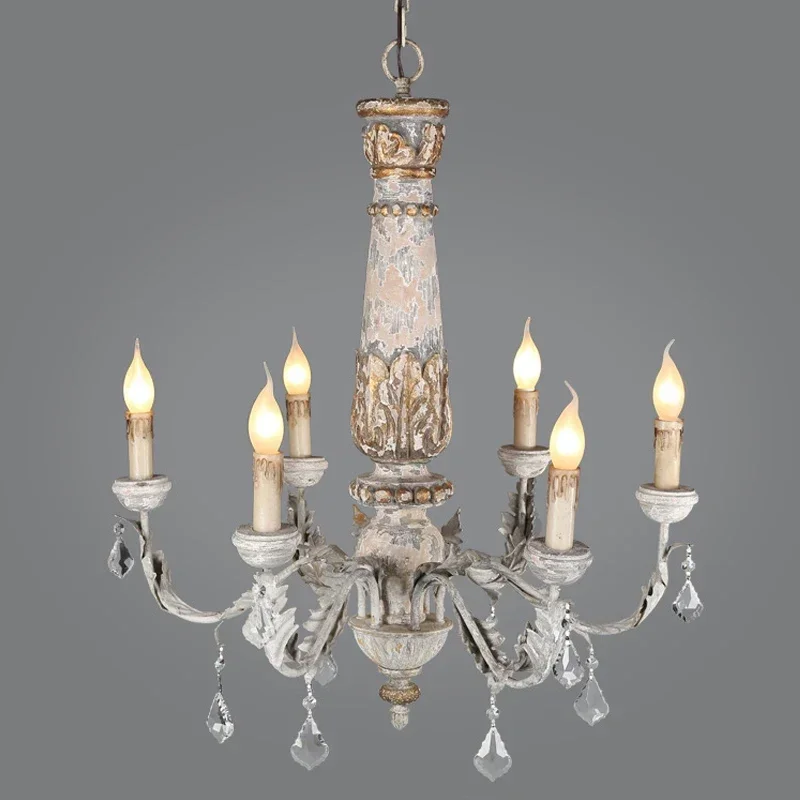 

MandosBor Store vintage wooden crystal chandelier lampadario lustre cristal led avize art deco chandeliers ceiling nordic home