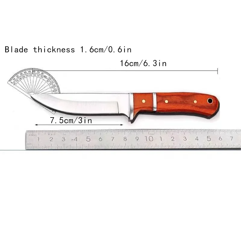 Mongolian Handheld Meat Eating Knife Stainless Steel Outdoor Camping Barbecue Knife Portable Multipurpose Cutting Beef Knife