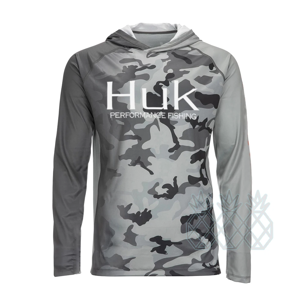 

HUK Fishing Shirt Summer UPF50+ Performance T Shirt Hood Long Sleeve Fishing Hiking Breathable Fishing Clothing Camisa De Pesca