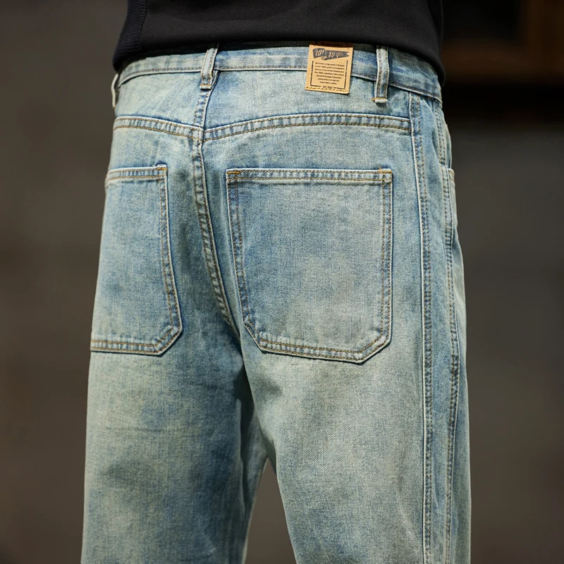 メンズジーンズ バギーパンツ ルーズフィット レトロブルー ハーレムパンツ ヴィンテージ服 メンズ 大きいサイズ 男性用デニムパンツ オーバーサイズ 42