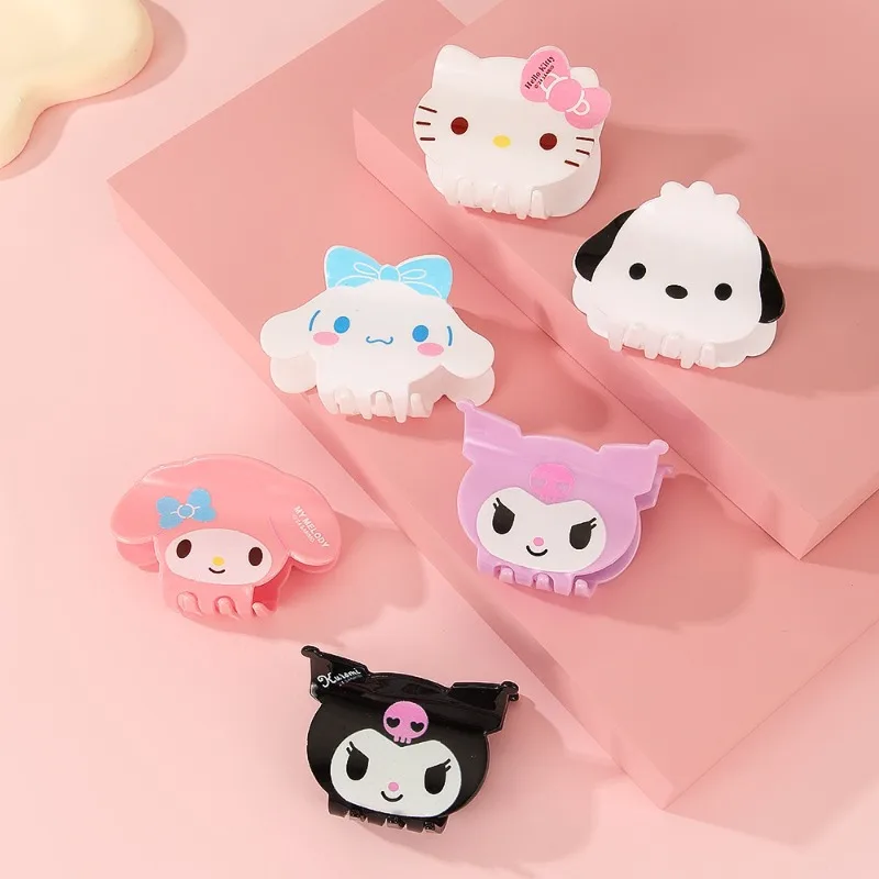 

New Japanese Style Sanrio Cartoon Shark Clip Kawaii Hello Kitty Kuromi Mini Hair Accessory Cinnamoroll Children's Holiday Gift