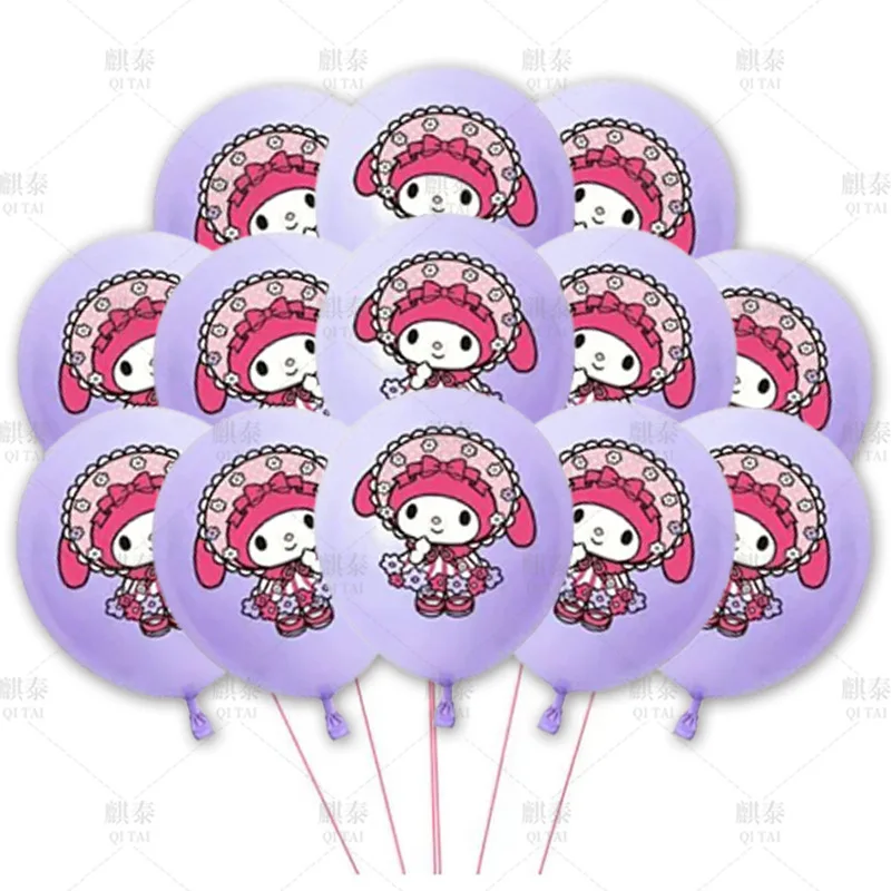 3/6/18 قطعة 12 بوصة سانريو ماي ميلودي كارتون ، مجموعة بالونات اللاتكس ، لحفلات مهرجان الصبي والفتيات ، استحمام الطفل ، زينة الحفلات