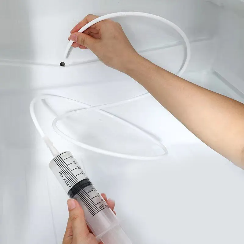 Urządzenie do czyszczenia lodówki z odwadniającym otworem i odwadniającym spiralną szczotką do czyszczenia strzykawka 5 szt. Zestaw narzędzi do