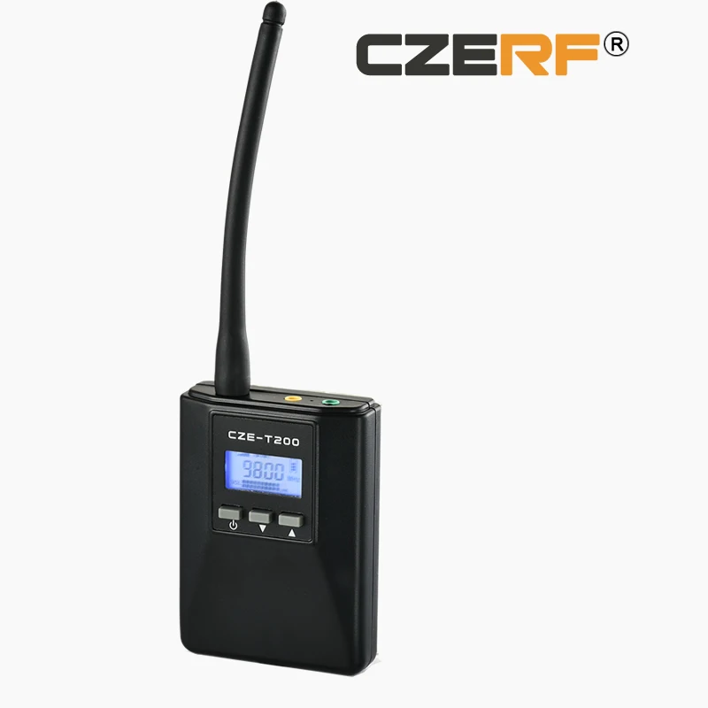 

CZE-T200 CZERF PLL Stereo FM Transmitter 0-0.2W MONO MINI Radio Broadcast Station by 1000mAh Battery For Meeting/Tourism/Campus