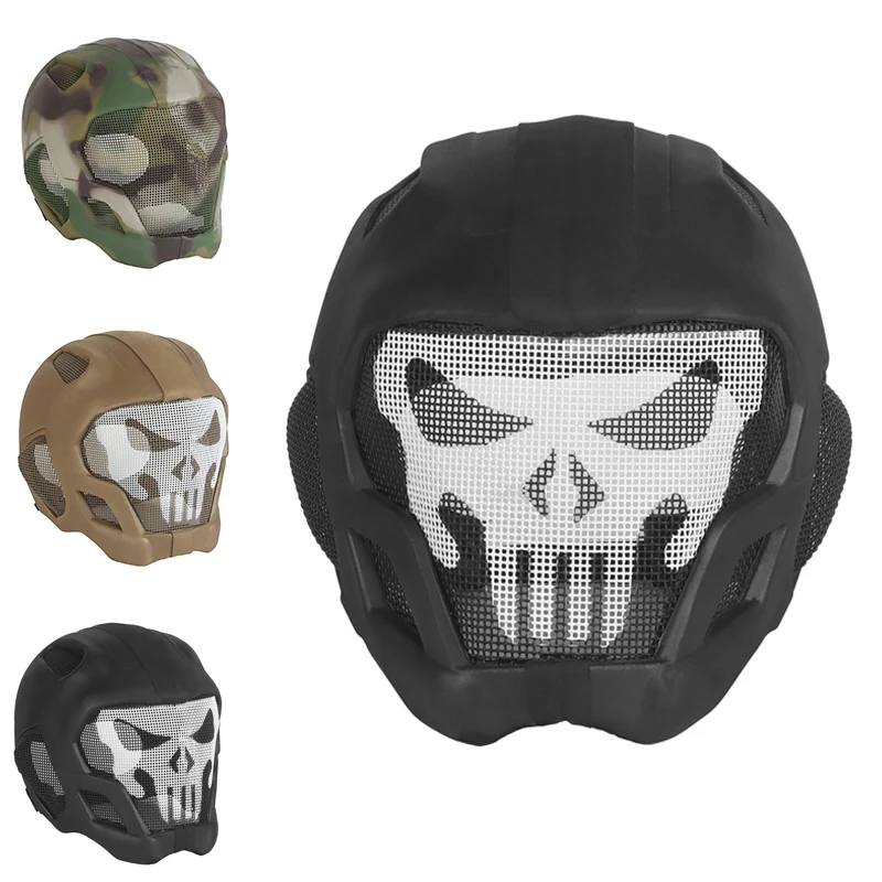 

Tactical Full Face Skull Mask Helmet Military Hunting Airsoft Paintball Mask Protective Helmet Wargame Army Safety Lightweight