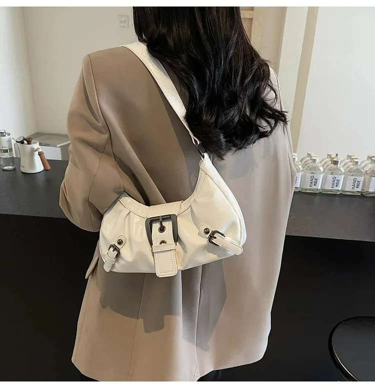 Retro Y2K Plissierte Hobo-Schultertasche für Damen, Trendige Maillard-Style Unterarmtasche, Clutch-Handtaschen für Reisen, Arbeit und Shopping – Detail 22