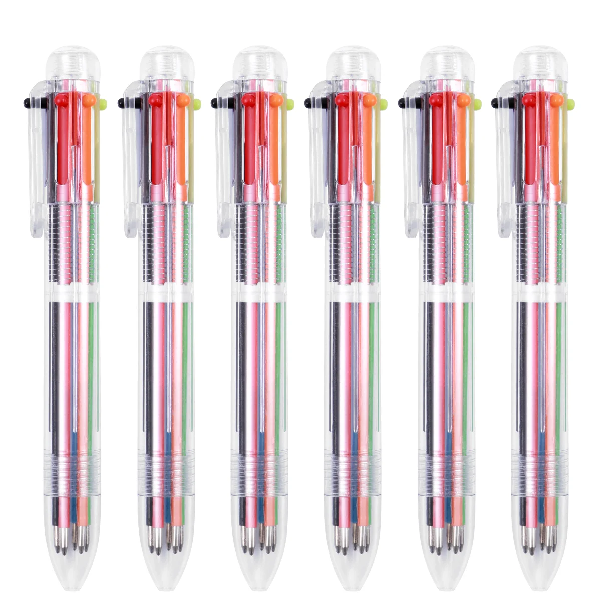 

NUOLUX 6pcs Retractable Roller Ball Pens Creative Six Color Ballpoint Pen School Office Stationery Supply