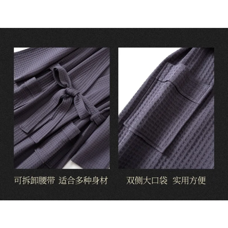 The New Waffle Bathrobes Long Pajamas for Fashionable Women in Autumn Winter Comfortable Soft Pure Cotton Nightgowns Bestsellers