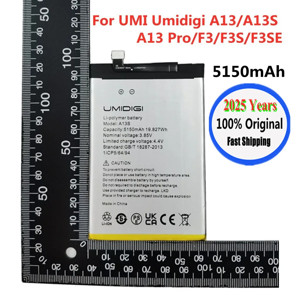 2025 Years 5150mAh High Quality Original Battery For UMI Umidigi A13 / A13 Pro A13S F3 F3S F3SE Phone Battery Bateria In Stock