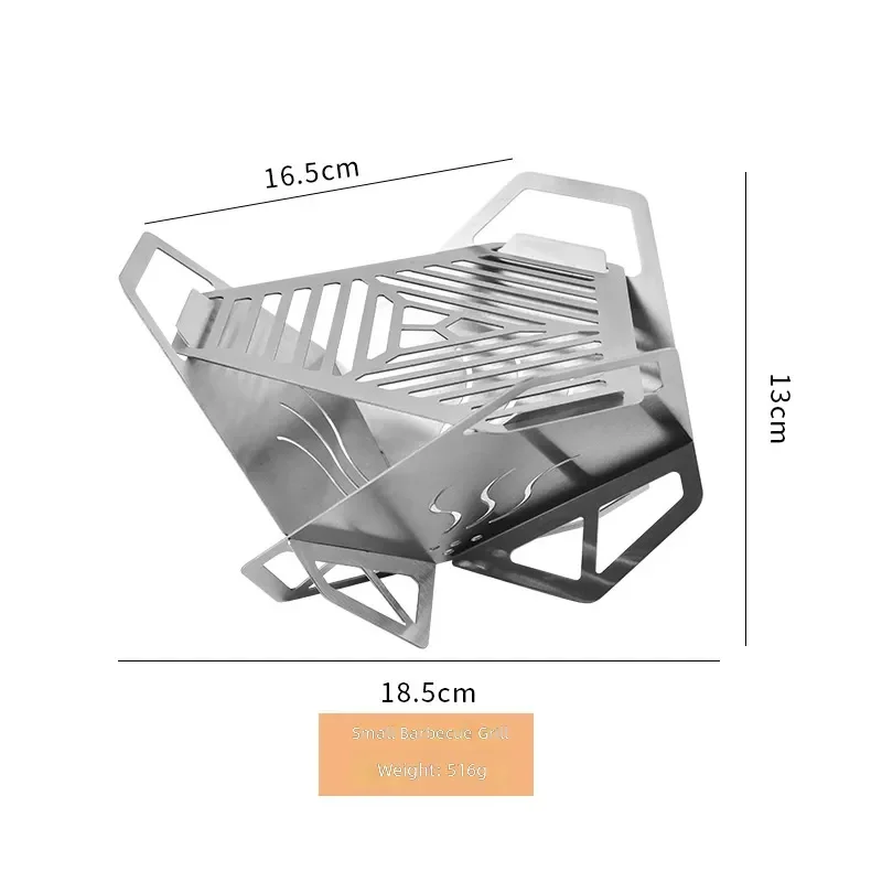 for Outdoor Grill Triangle Lotus Grill Household Stainless Steel Card Grill