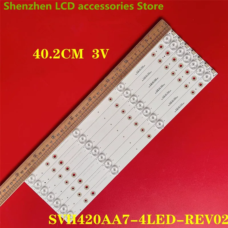 

FOR Hisense LED43K5100U LED43K260 LED43HS266 SVH420AA7-4LED-REV02 40.2CM 3V 4LED 100%NEW LED backlight strip