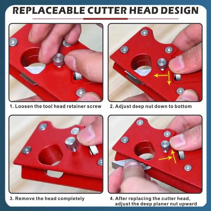 

Woodworking Hand Planing Wood Edge Cutter Angle Planing 45-Degree Bevel Chamfering Trimming Replacement Bevel Red