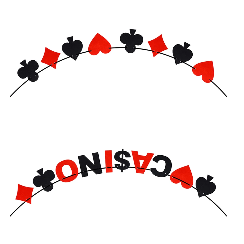 2 قطعة راية البوكر الطرف الديكور الرايات الفريدة جارلاند معلقة جو البوكر حانة راية #5