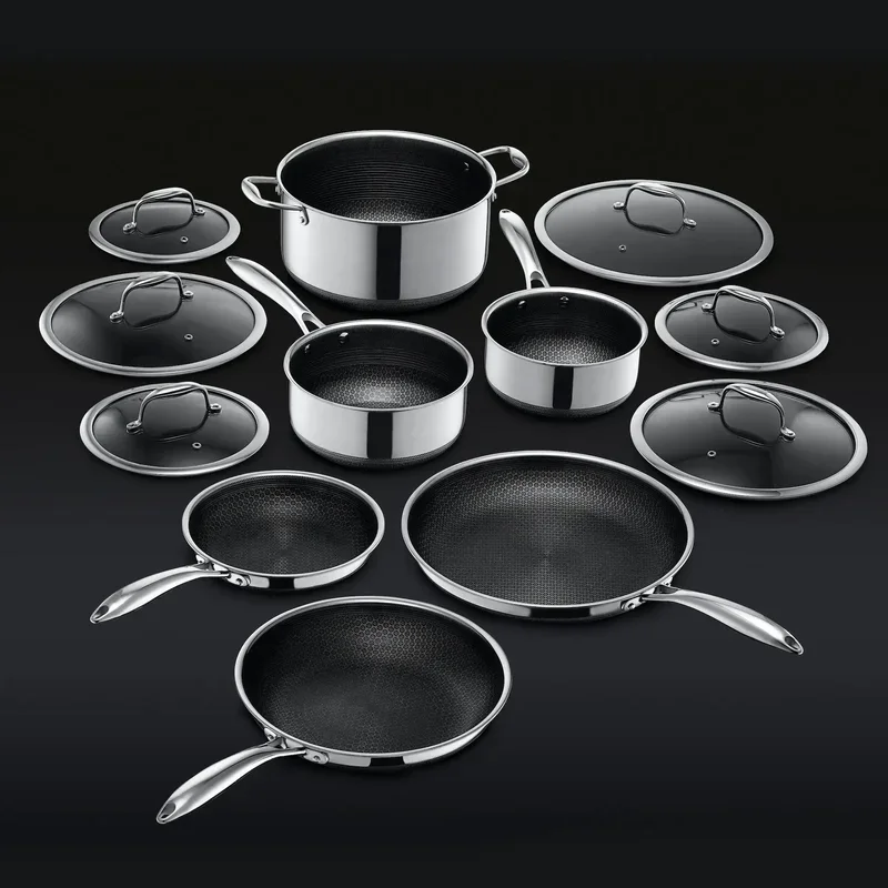 20 pc Cookware Set/lids wok kitchenware 3-ply stainless steel honeycomb