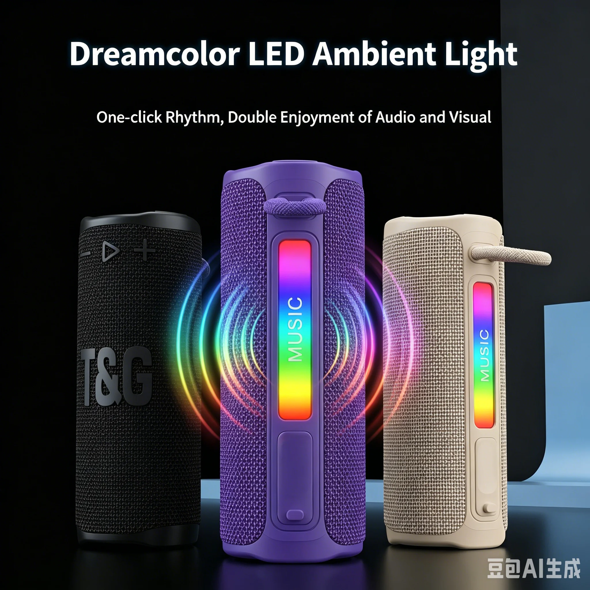 tg488-portable-bluetooth-speaker-10w-powerful-wireless-speaker-with-rgb-led-lighthands-free-calloutdoor-travel-stereo-column