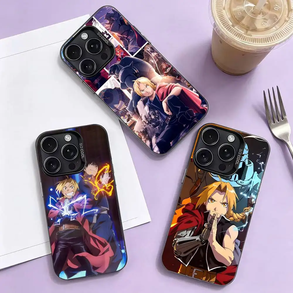 

Cool Fullmetal A-Alchemist Phone Case For iPhone 17,16,15,14,13,12,11 Plus,Pro Max,XS,Colored Silver Plated Inside Cover