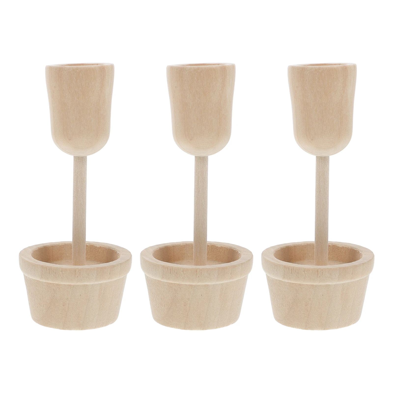 

1Set Unfinished DIY Wood Flower Pot Mini Small Paintable Bonsai Craft Kit Creative Kids Gardening Home Decoration