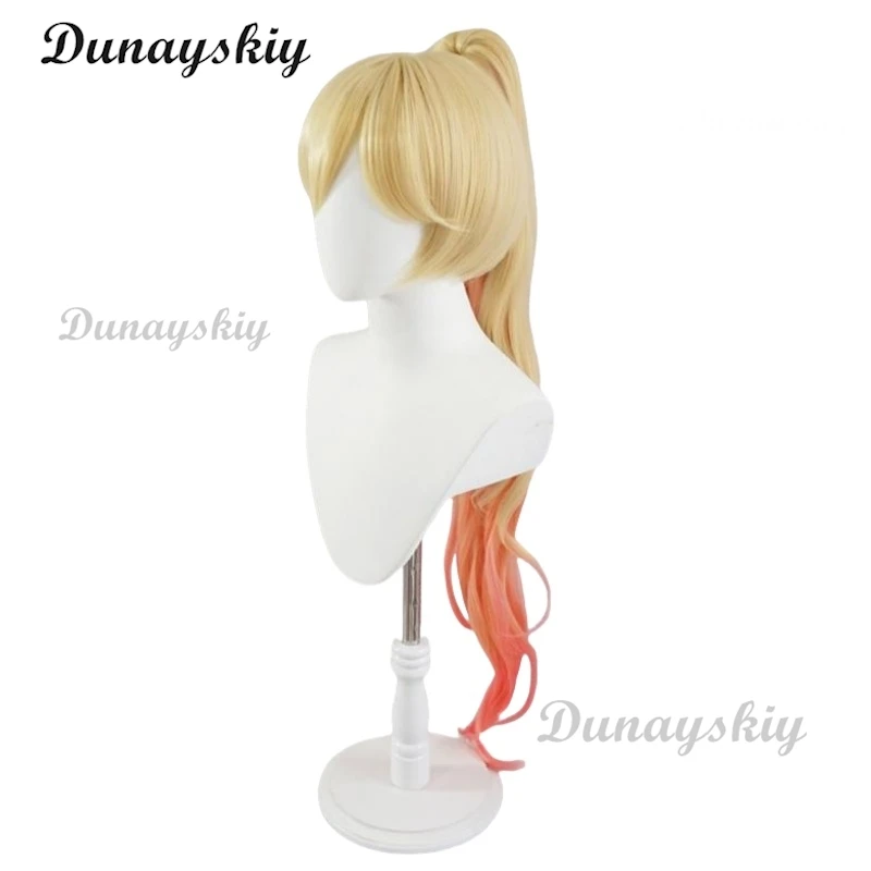 Peluca cosplay Bianka Ataegina de Anime Honkai Impact 3. ° degradado de doble Color con cola de caballo de Chip de 90cm de largo personalizada
