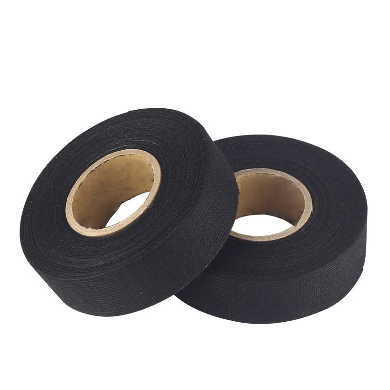 Multi-purpose Cloth Fabric Tape Wiring Adhesive Black Tape Cable Protection Flocking Wear-resistant 19mmx15m Craft