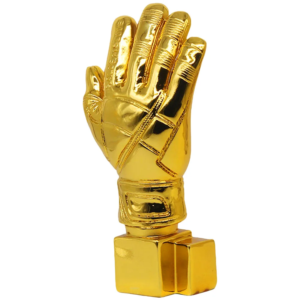 Football Glove Trophy Match Soccer Wear Resistant Fine School Decor Delicate Home Decoration Golden Competition Accessory