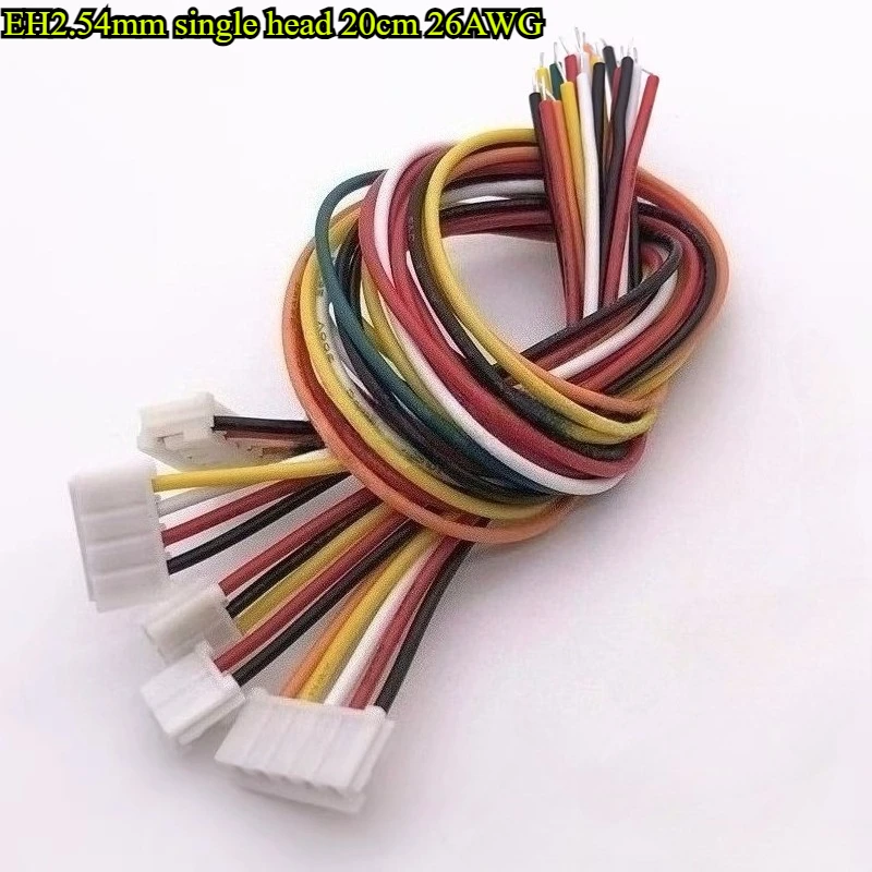 10/30/50 Teile/los EH2,54mm terminal draht pitch 2,54mm einzigen kopf 2P/3P/4P/5P/6P draht länge 20cm 26AWG elektronische linie stecker