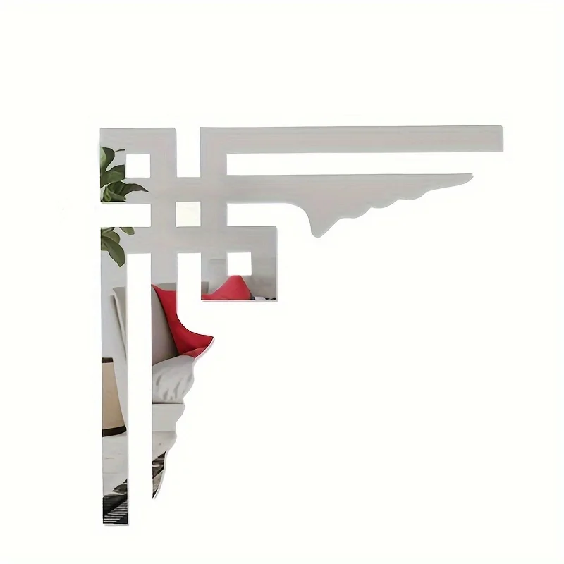 Multifunctional 6 Inch Creative 2D Acrylic Mirror DIY Wall Stickers Multi-scene for Living Room Cabinet TV Wall Full Body Mirror