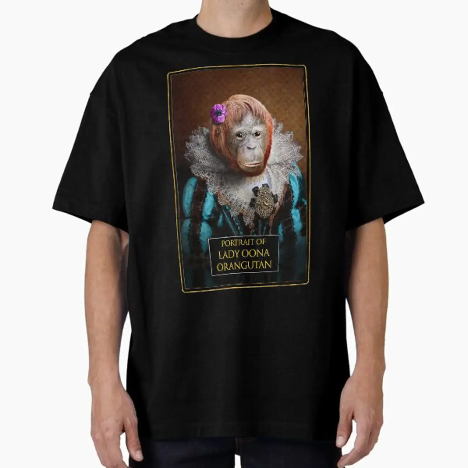 Portrait of Lady Oona Orangutan designed and sold by PETER GROSS vintage Washed Unisex Casual homme graphic Stylish Stretched
