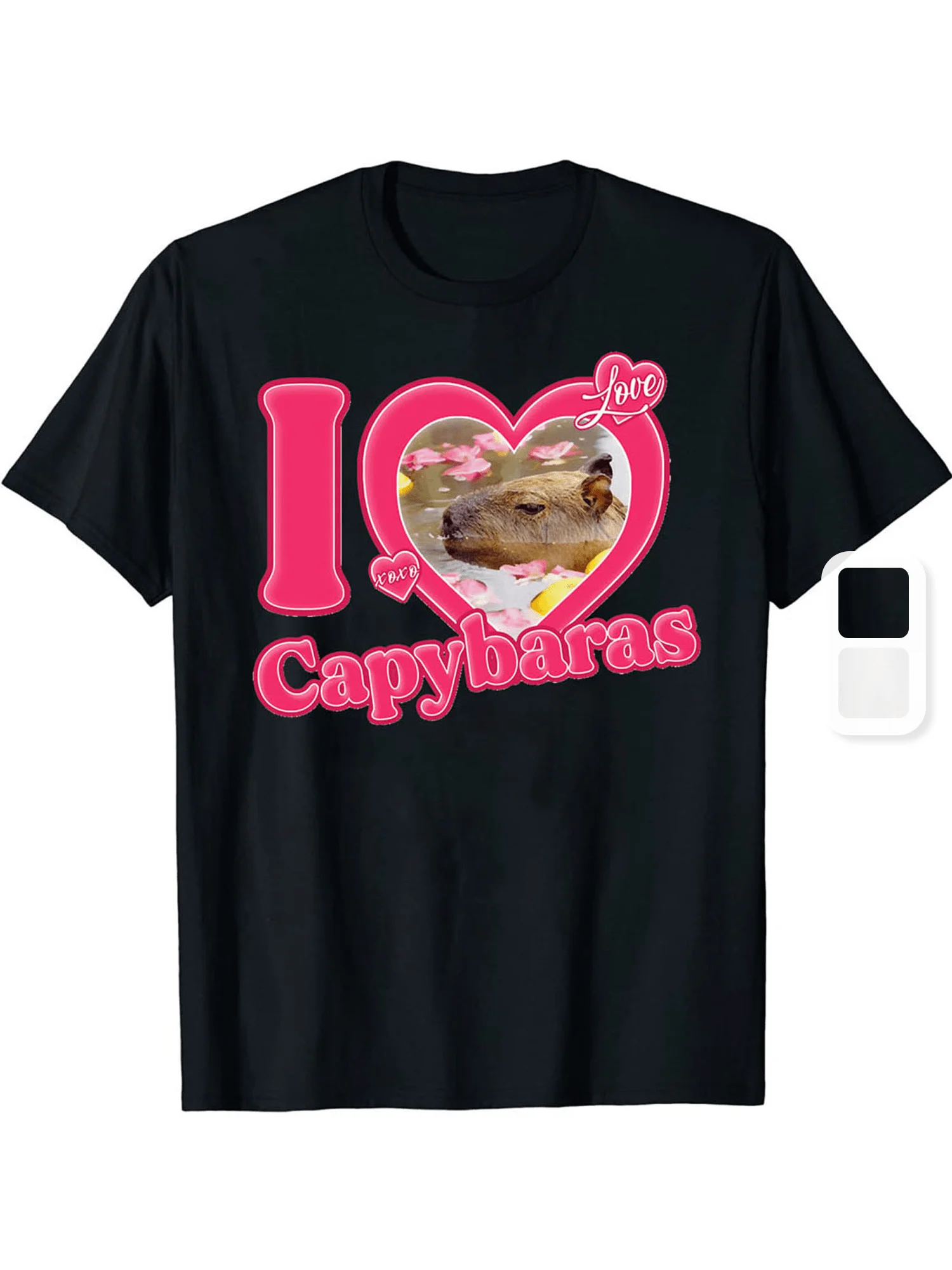 

Capybara Lovers Paradise Soft Medium Stretch Cotton Crew Neck Short Sleeve Tee for Men Women Casual Summer Outfit Casual Tops