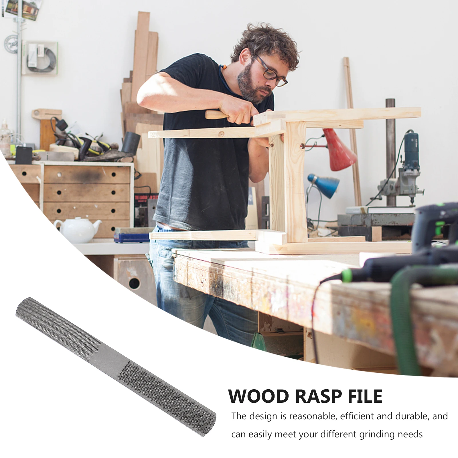 

Woodworking File 45# Steel Semicircle Rasp Tool Durable HighStrength MultiPurpose Wood Metal Practical H Tool