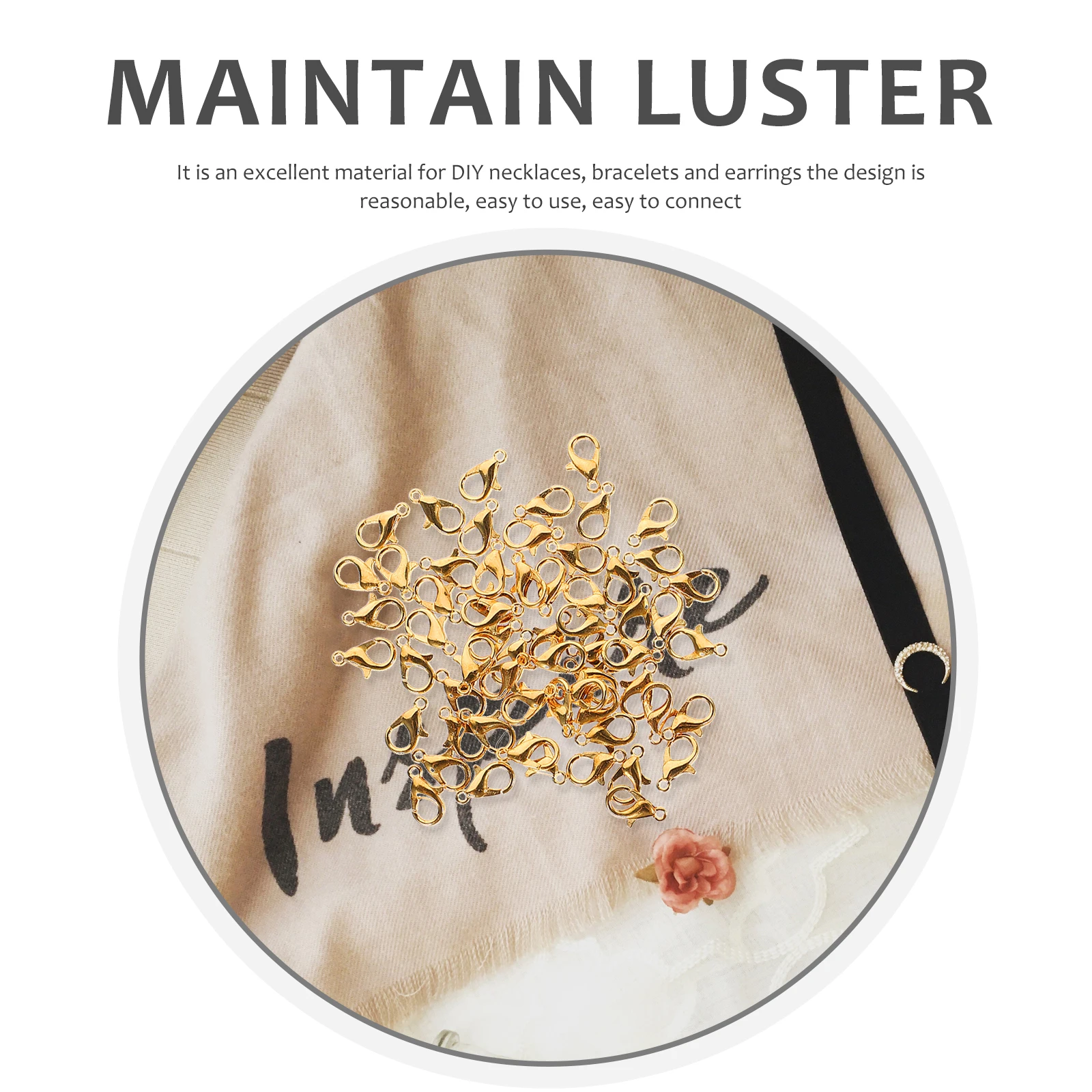 

Golden Alloy Jewelry Making Kit 1Pc Lobster Clasp DIY Accessories Set for Bracelets Earrings Necklace Crafting Non Fading H made