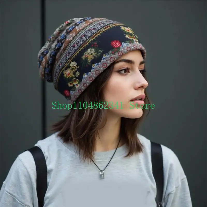 5asd Lace Headscarf for Women Slouch Turban Hat with Bright Color for Street Styles Outfit Various Occasion Headwrap Hat