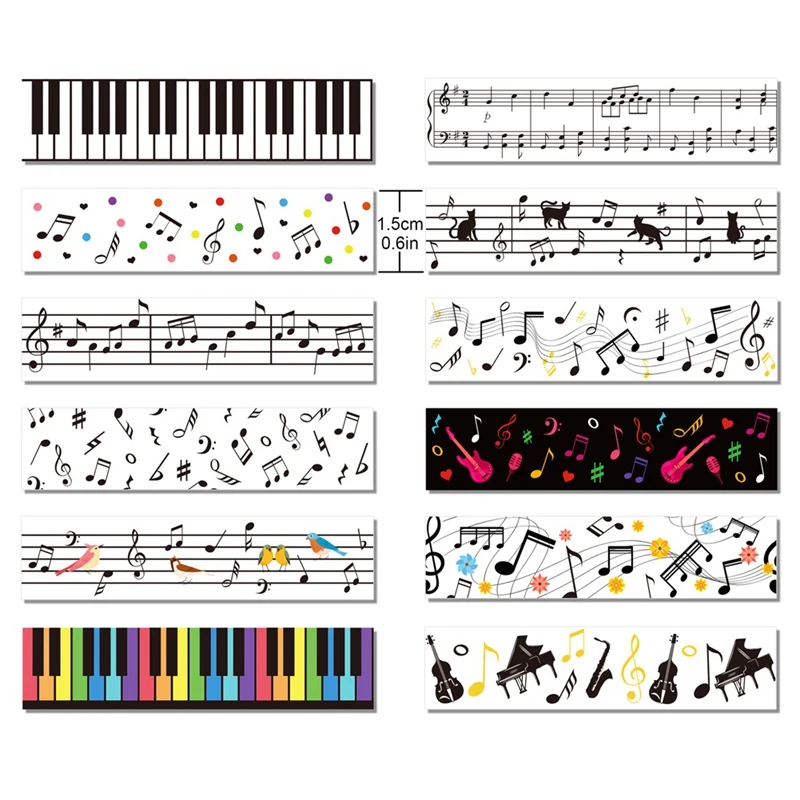 Sweet Musical Note Theme Handbook Background DIY Washi Tape Sticker Scrapbooking Material Paper Craft Texture Stationery
