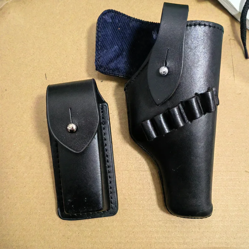 64/77 Film Prop Children's Toy Quick-Draw Holster Type 77 Cartridge Holster Yellow Cowhide Waist Pistol Holster