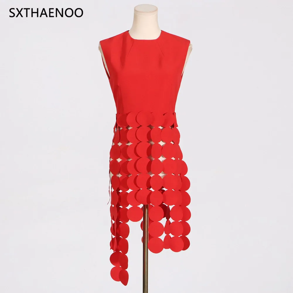 

SXTHAENOO Solid Spliced Tassel Casual Tank Tops Women Round Neck Sleeveless Patchwork Zipper Minimalist Slimming Vests Female