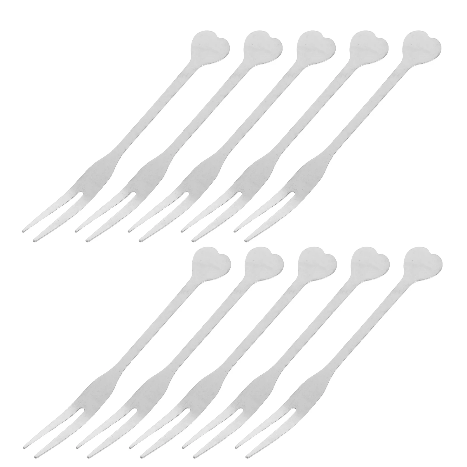 

10pcs Steel Fruit Forks Reusable Picks for Party Home Wedding Gifts Kitchen Fruit Picks Stainless Steel Barware Set