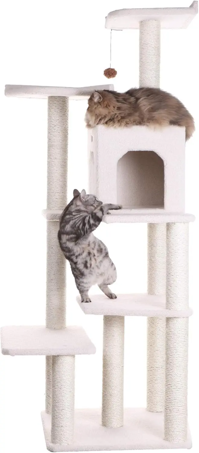 

B6802 68-Inch Cat Tree, Ivory cat scratcher