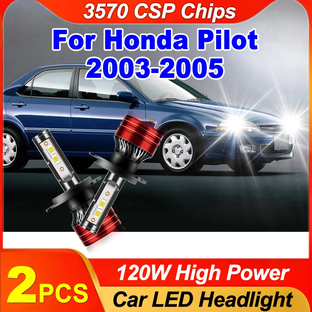 

2PCS H4 120W Canbus No Error Auto Lights Headlight High Lumens Lamps Led Brightest Upgraded CSP Chips For Honda Pilot 2003-2005