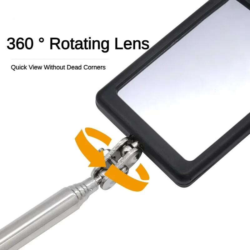 Retractable Under-vehicle Inspection Mirror 360° Chassis Reflector with LED Maintenance Piping Endoscope Welding Repair tool