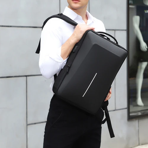 Imagen 2 del producto Mochila antirrobo informal para hombre, bolsa de viaje de alta capacidad, carga USB, negocios, ordenador